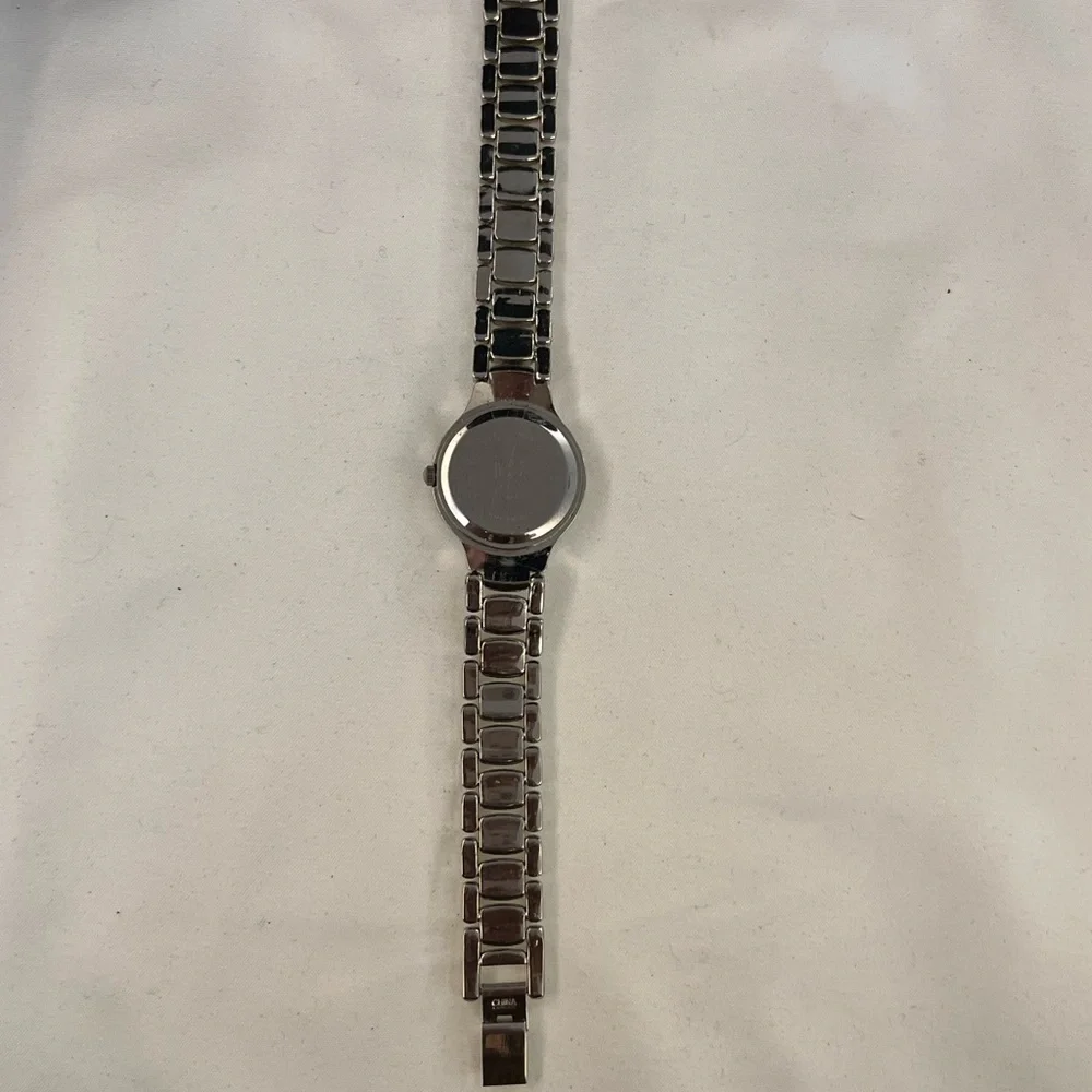 LS Silver Toned Rhinestone Detailed Ladies Watch